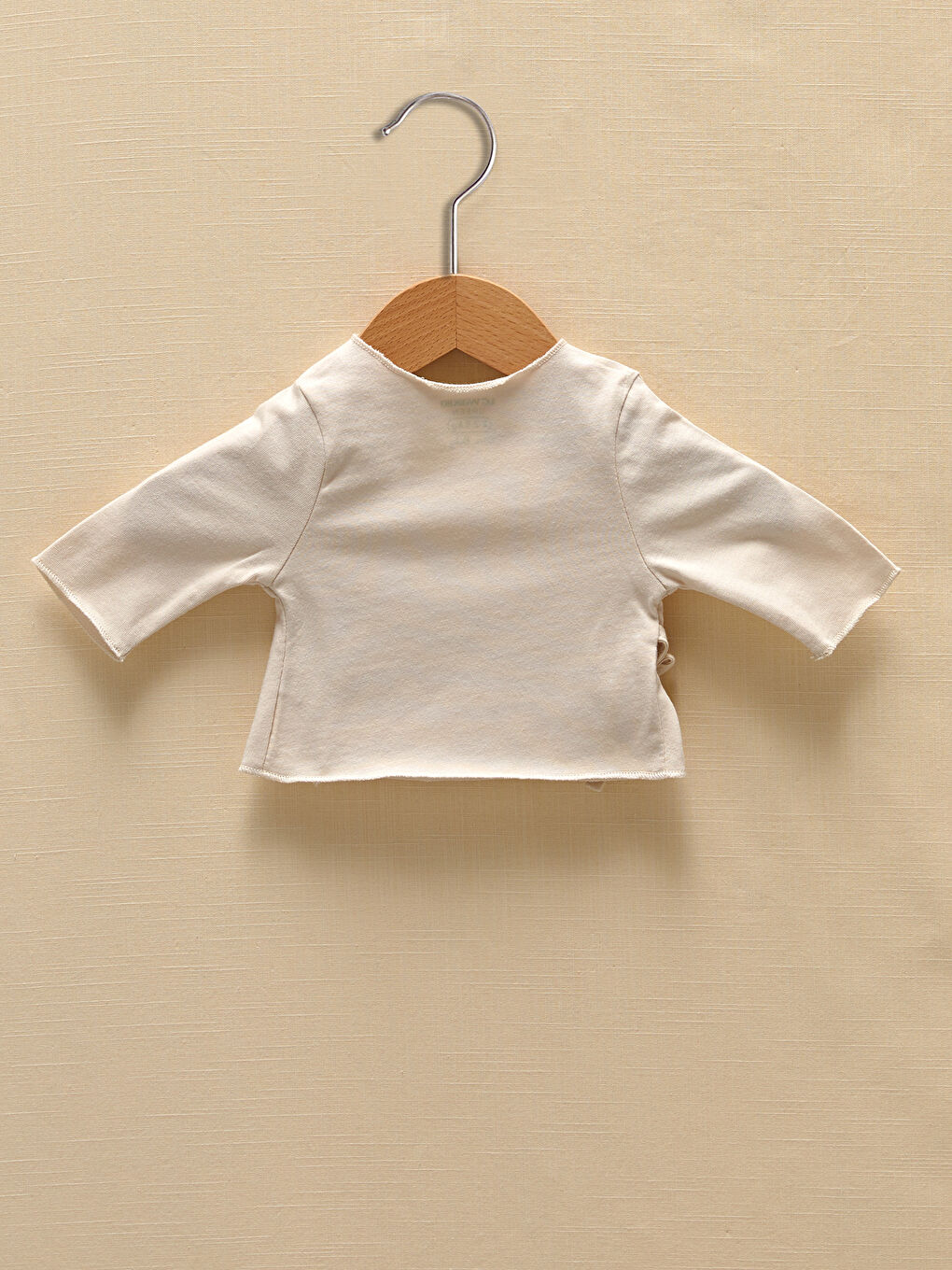 Ekru Zarf Yaka Uzun Kollu Erkek Bebek Prematüre Hastane Çıkış Seti-2