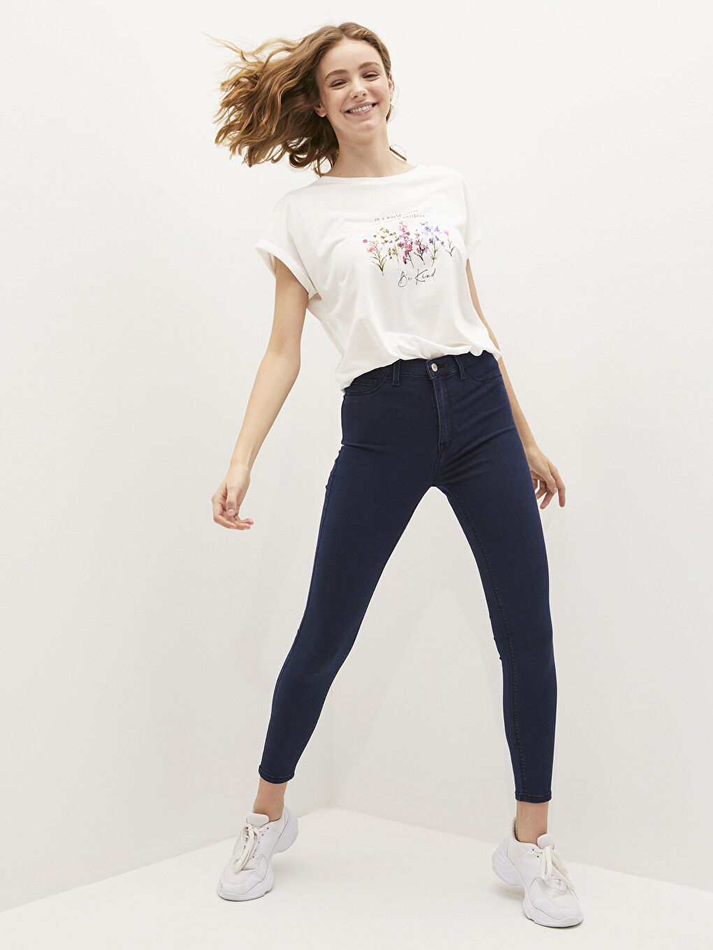 İndigo Yüksek Bel Jüpiter Süper Skinny Fit Kadın Jean Pantolon-1