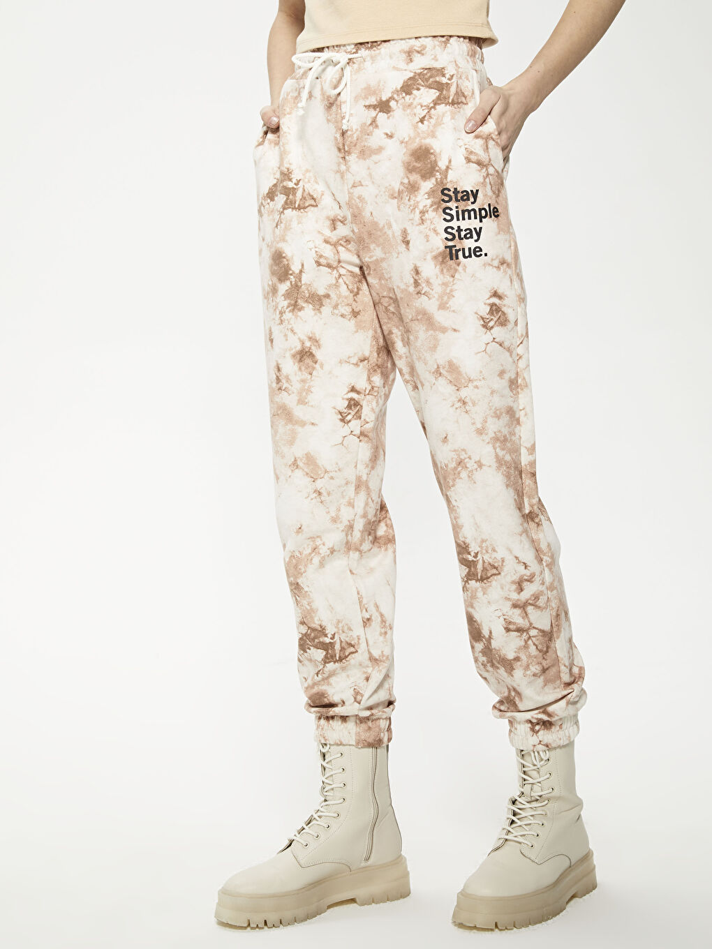 Pantalon de survêtement pour Femmes avec slogan imprimé et taille élastique-9