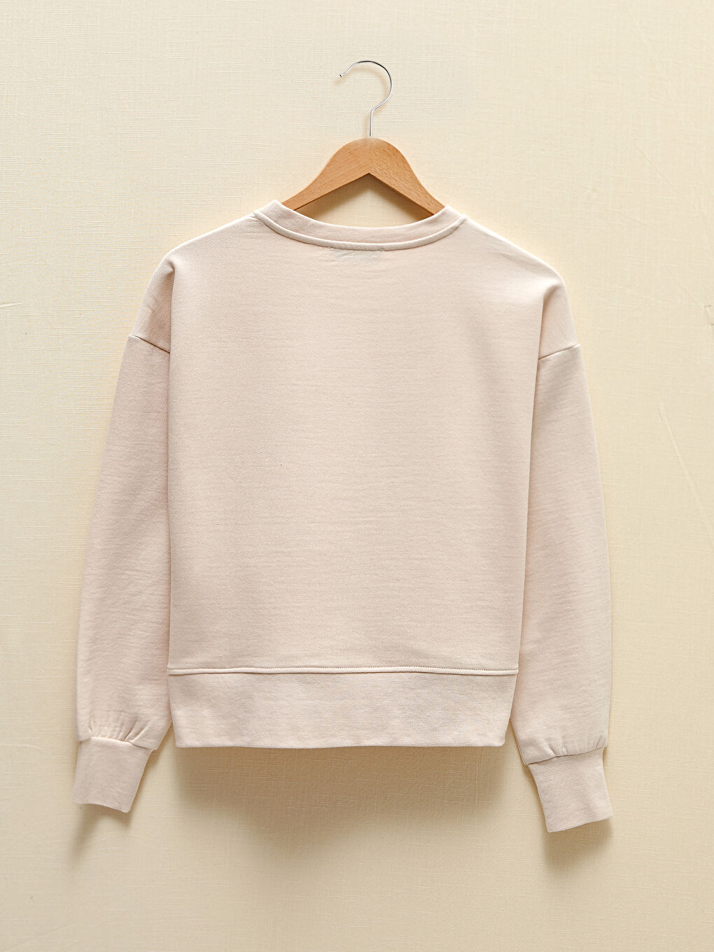 Sweat-shirt à manches longues imprimé avec slogan et col rond pour Femmes-6