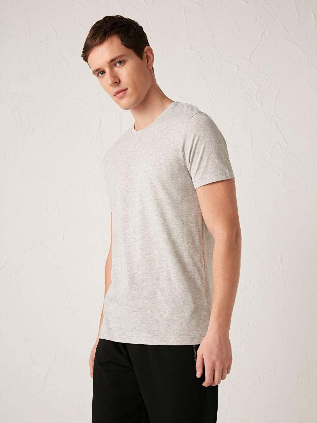 Crew Neck Short Sleeve Basic Combed Cotton Men's T-shirt