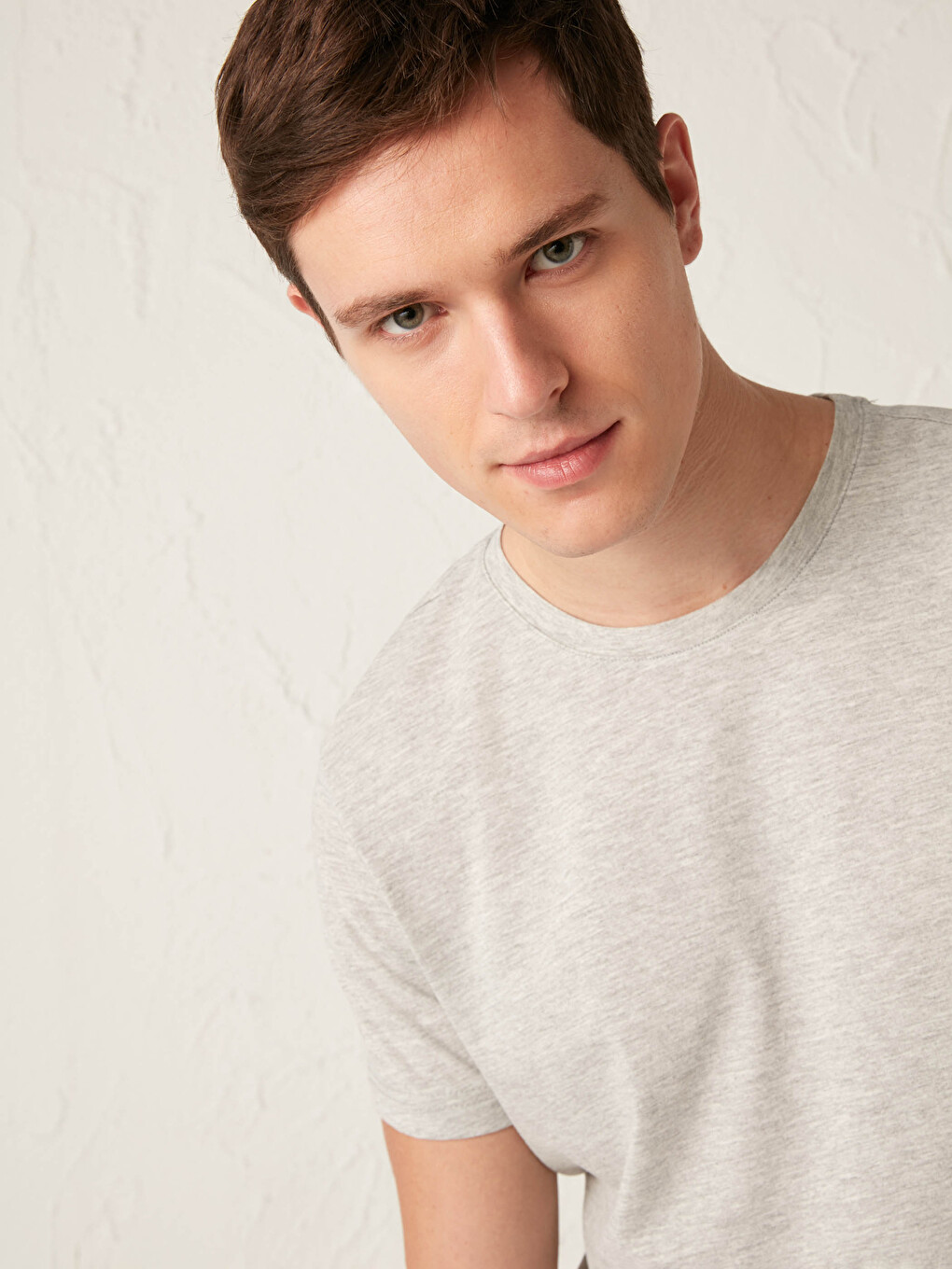 Crew Neck Short Sleeve Basic Combed Cotton Men's T-shirt-2