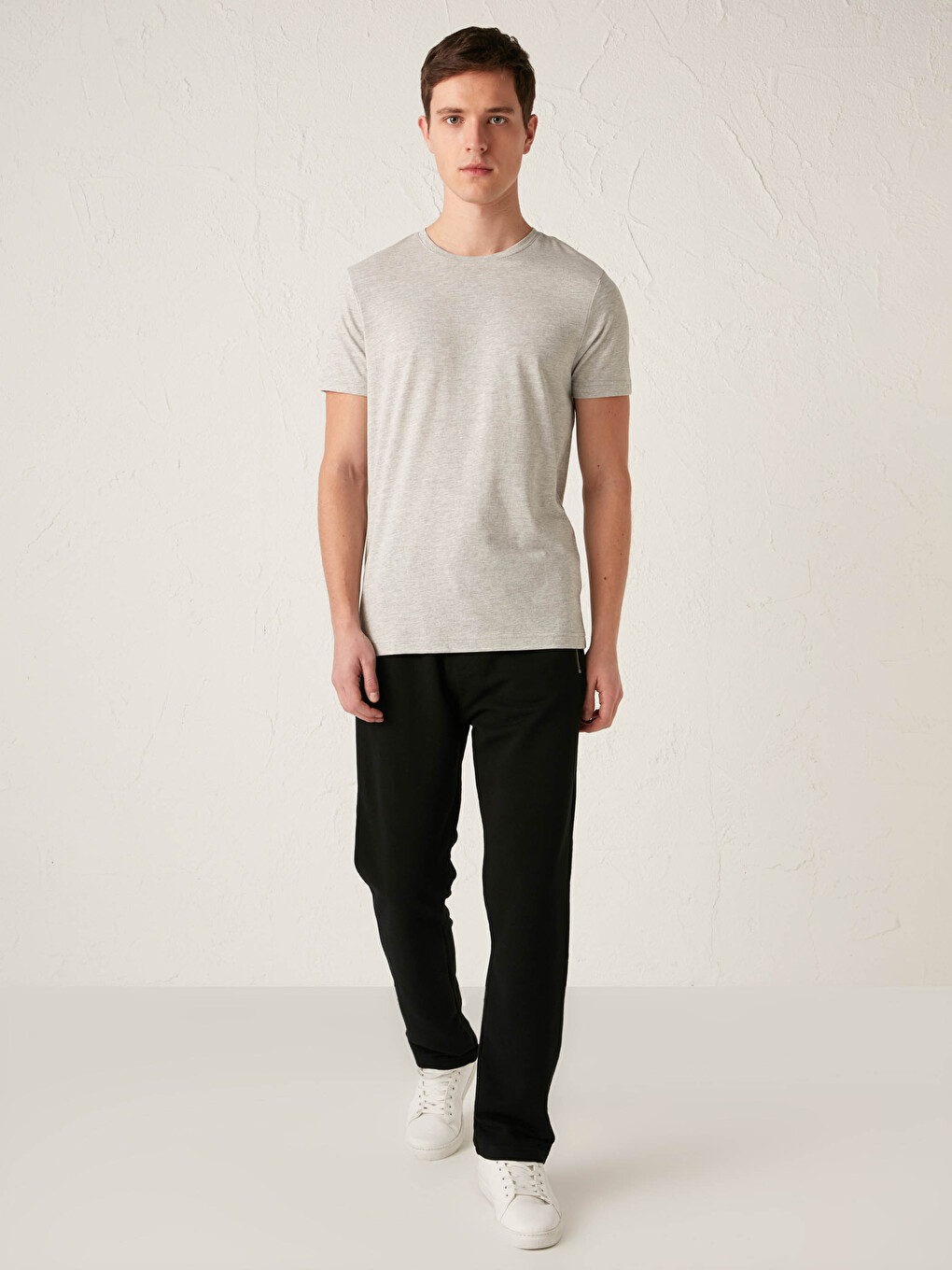 Crew Neck Short Sleeve Basic Combed Cotton Men's T-shirt-3