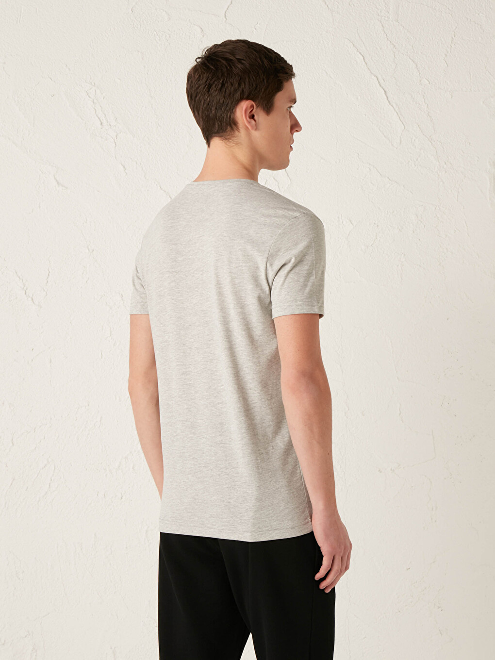 Crew Neck Short Sleeve Basic Combed Cotton Men's T-shirt-4