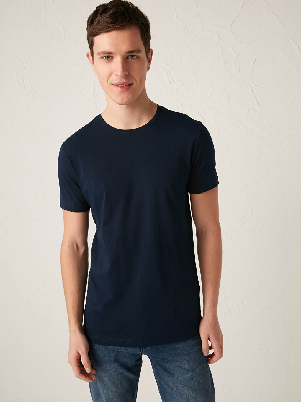 Crew Neck Short Sleeve Basic Combed Cotton Men's T-shirt