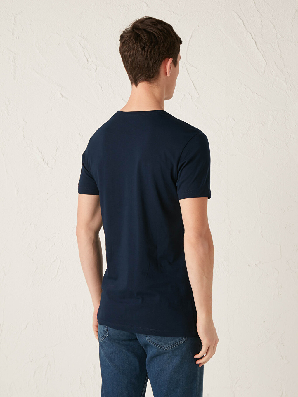 Crew Neck Short Sleeve Basic Combed Cotton Men's T-shirt-4