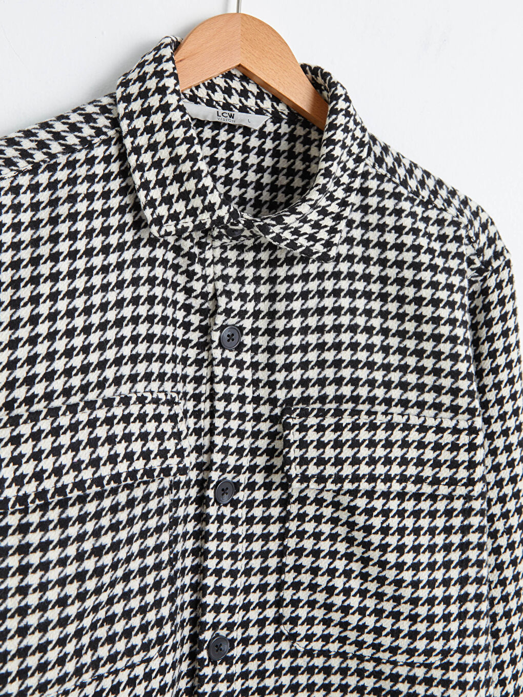 Slim Fit Long Sleeve Goose Foot Pattern Thick Poplin Men's Shirt-8