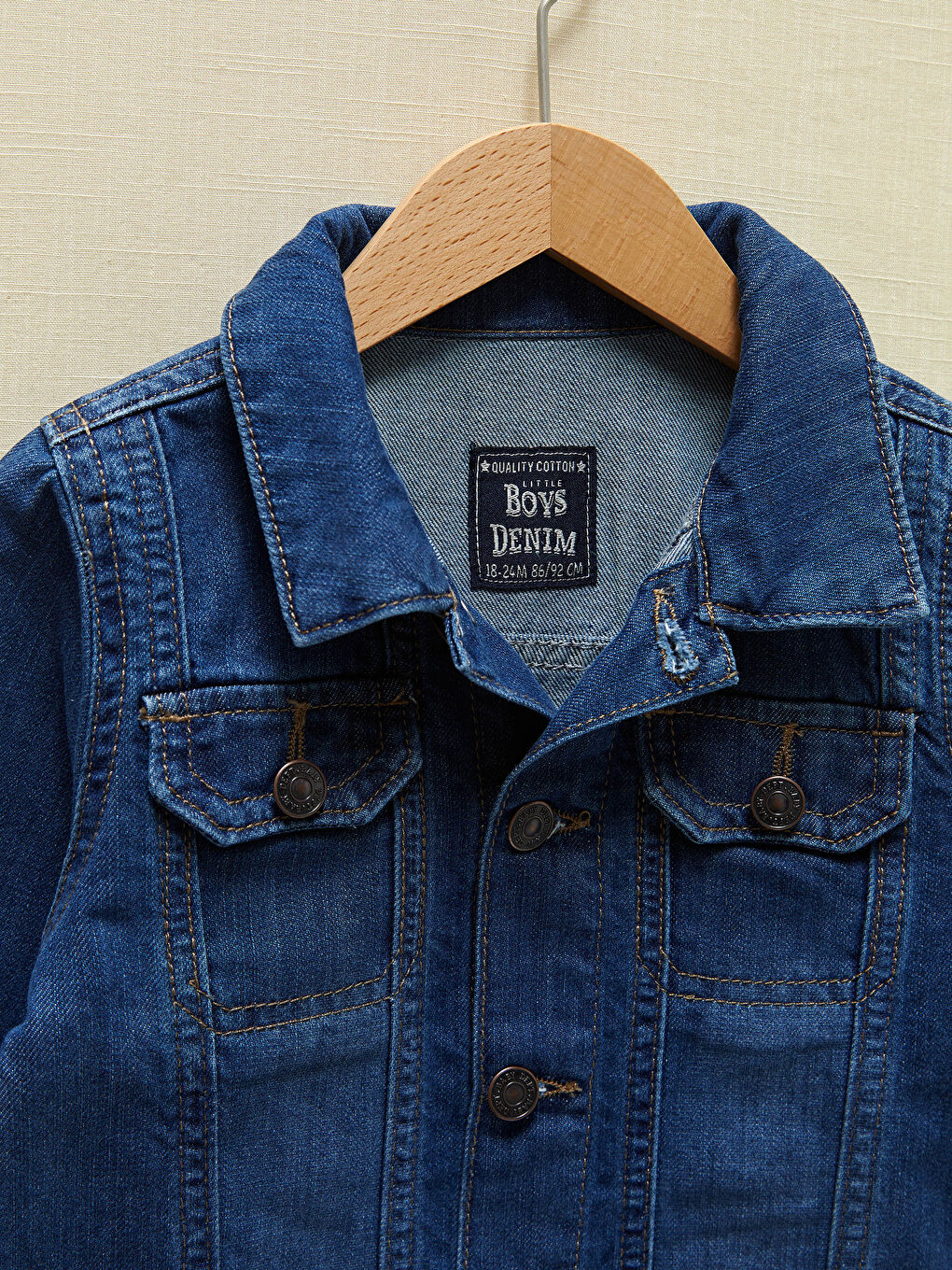 جاكيت جينز للأولاد الرضع بياقة قميص-2