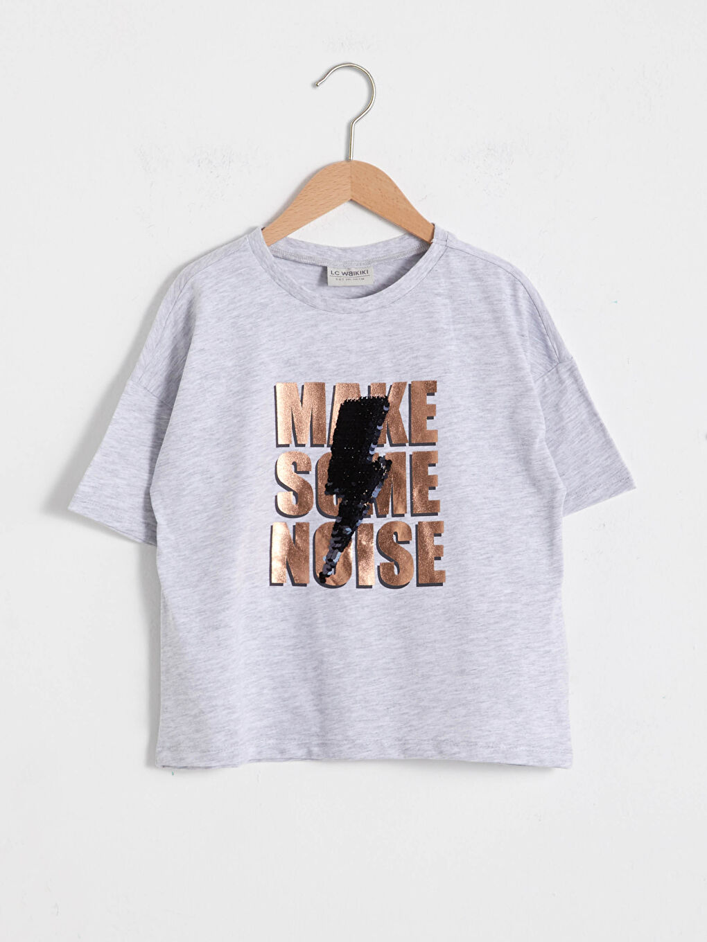 Girl's Printed Sequined T-Shirt