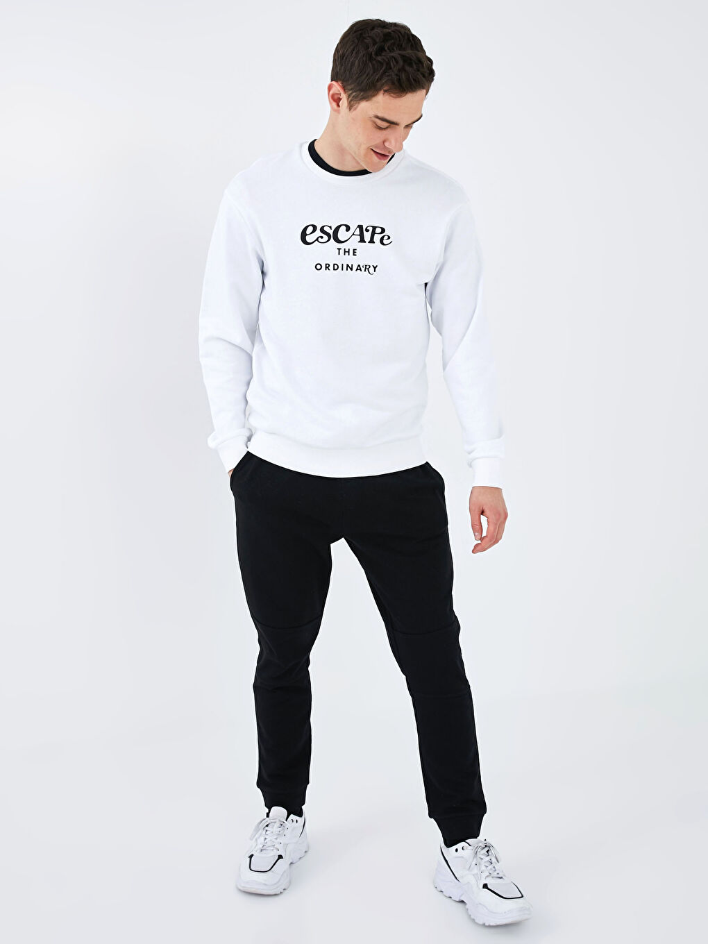 XSIDE Crew Neck Long Sleeve Printed Men's Sweatshirt -S1BQ35Z8-K7U
