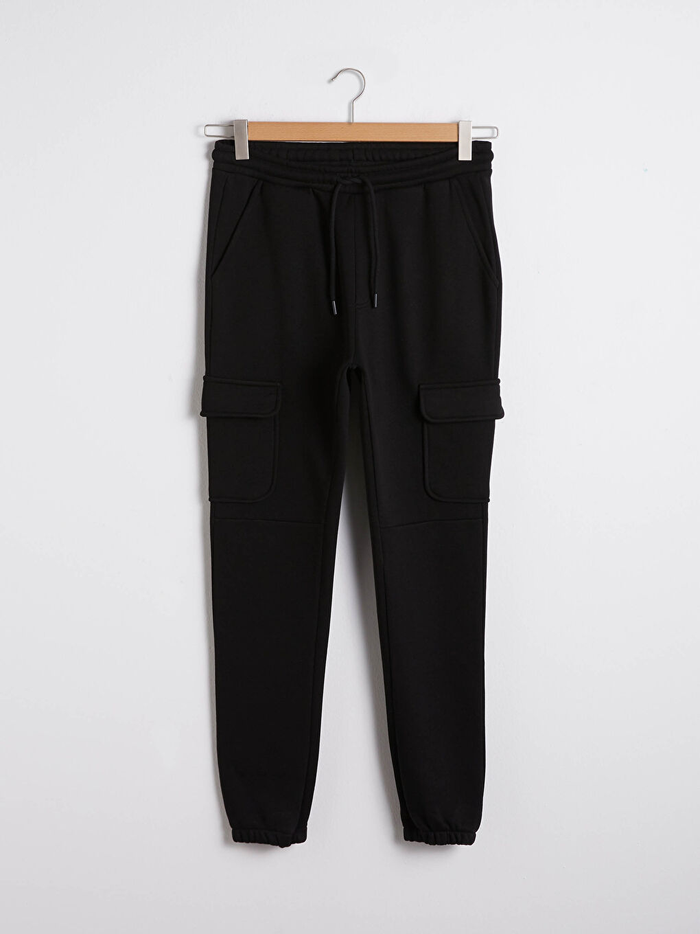 Siyah Standart Kalıp Kargo Eşofman Altı-6