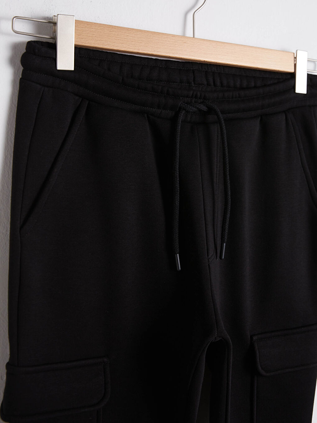 Siyah Standart Kalıp Kargo Eşofman Altı-8