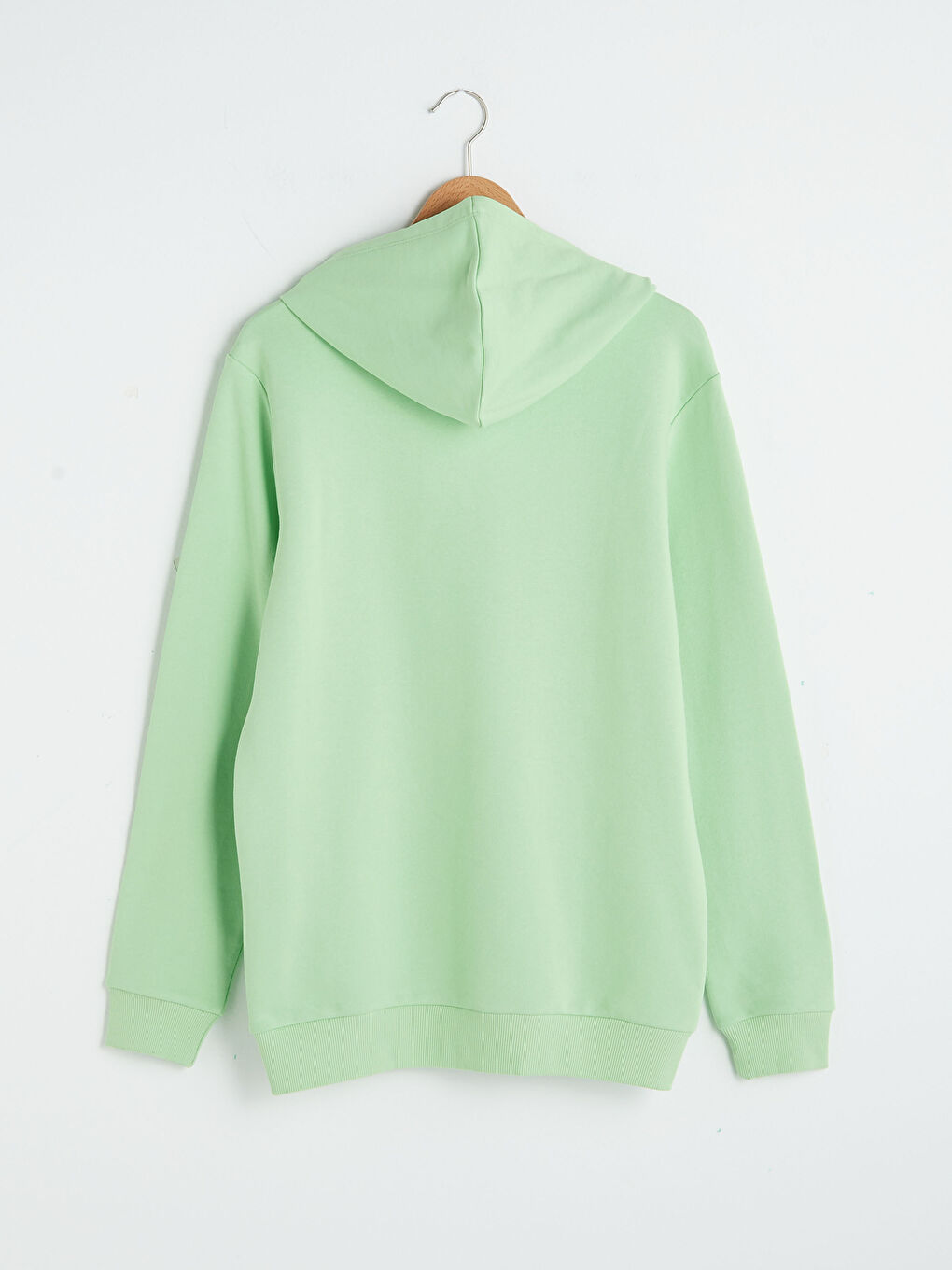 Yeşil Uzun Kollu Baskılı Erkek Hoodie-1