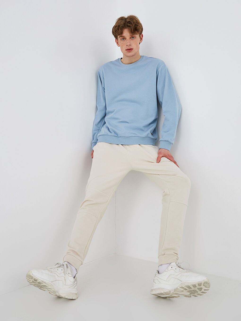 Bej Slim Fit Erkek Eşofman Altı-1