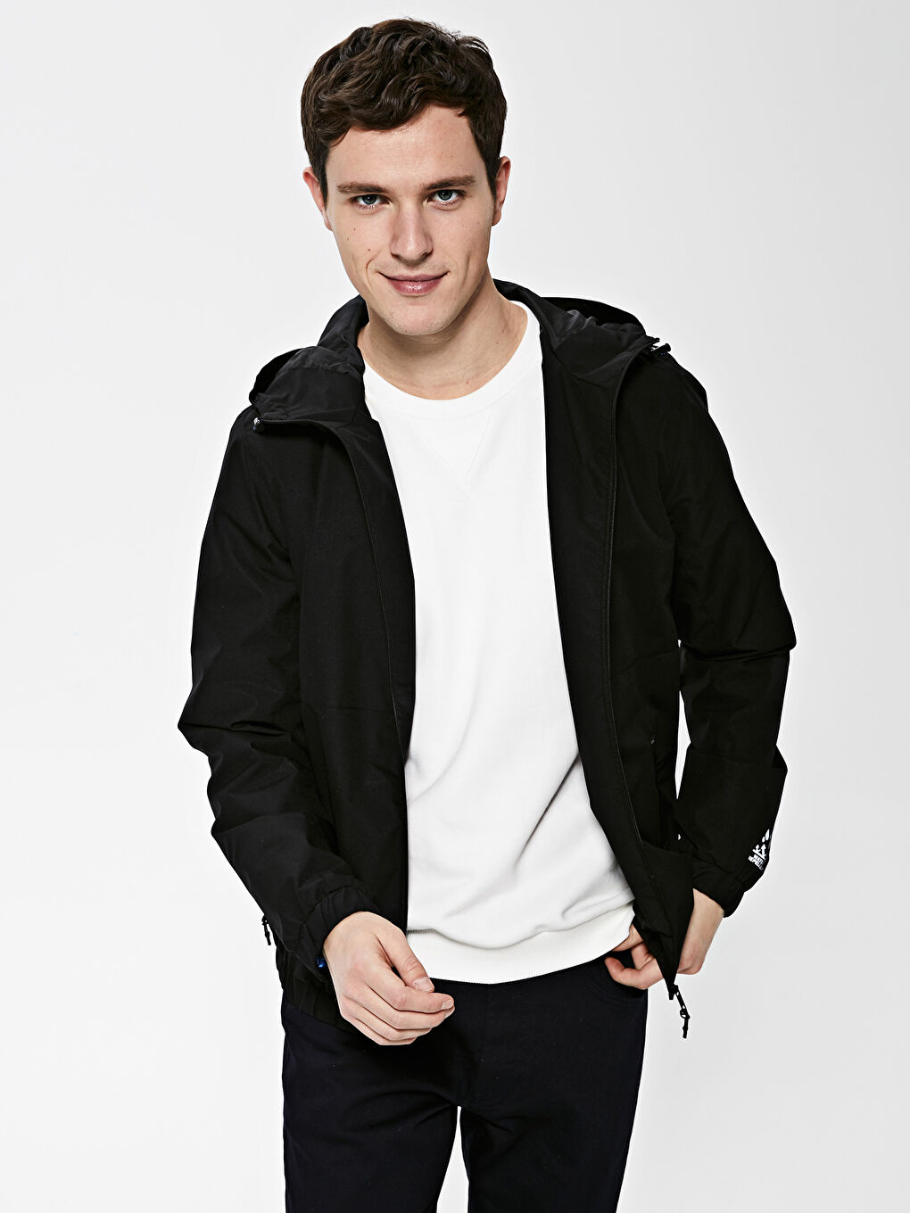 Slim Fit Straight Collar Hooded Thin Men's Raincoat-7