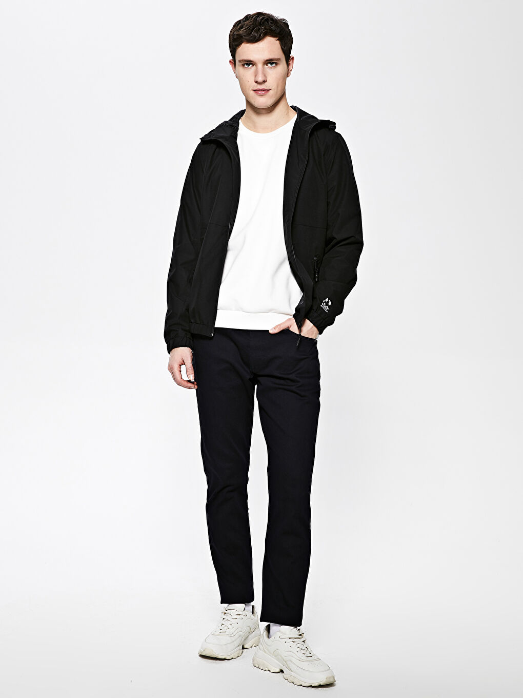 Slim Fit Straight Collar Hooded Thin Men's Raincoat-8