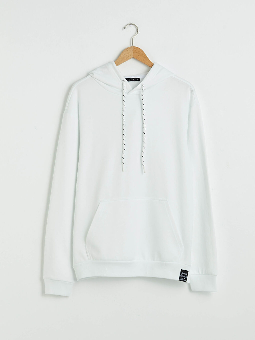 Beyaz Uzun Kollu Erkek Hoodie-6