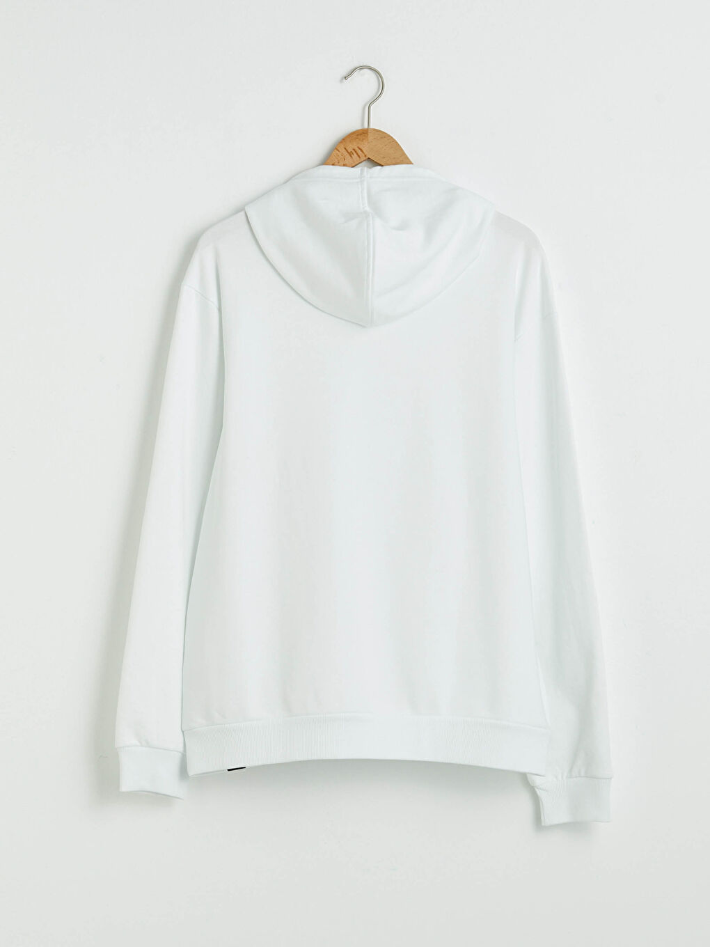 Beyaz Uzun Kollu Erkek Hoodie-7