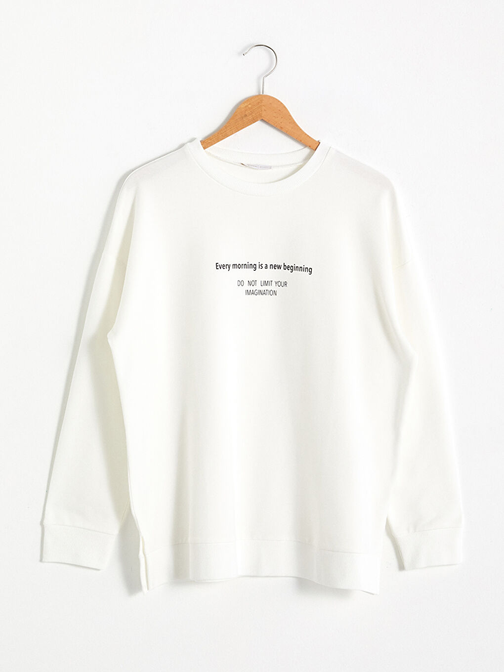 Sweat-shirt à slogan imprimé col rond-5