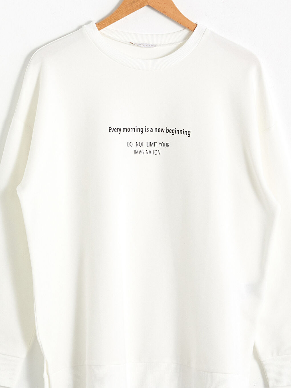 Sweat-shirt à slogan imprimé col rond-7