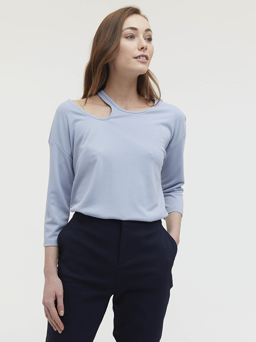 LCWAIKIKI Classic Shoulder Detailed Crew Neck Blouse -S1BS00Z8-QTS