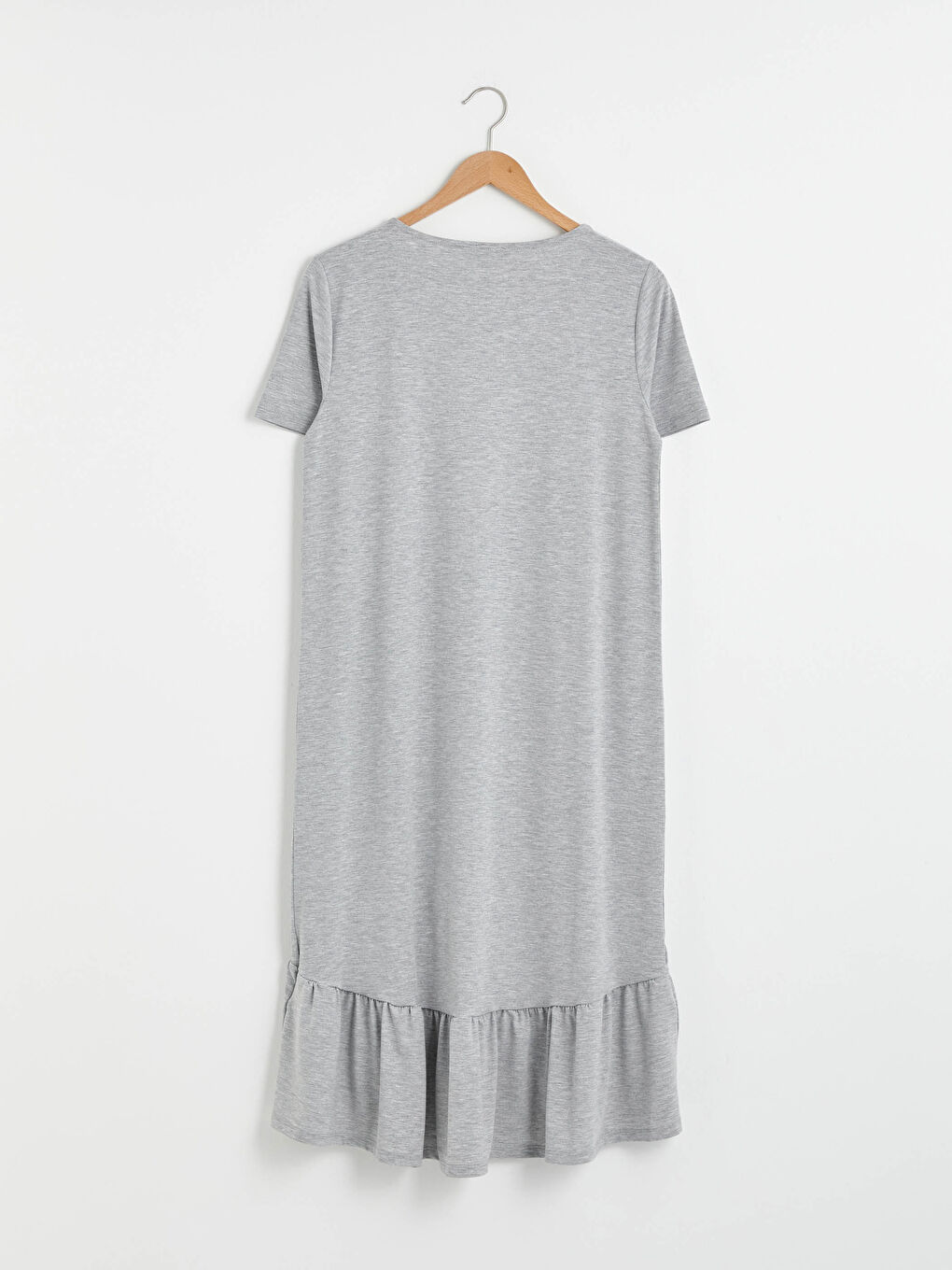 Crew Neck Ruffle Detail Short Sleeve Women's Dress-7