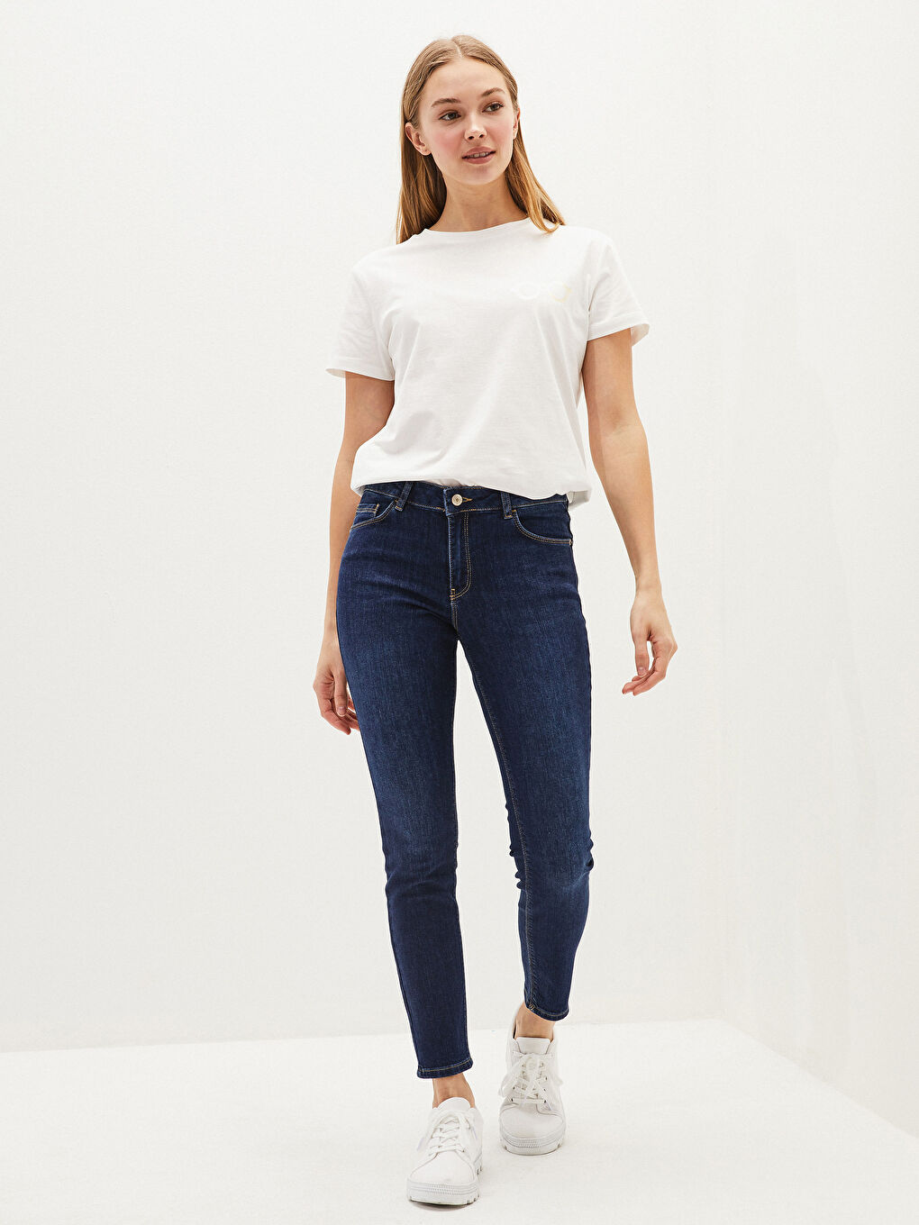 LCW Jeans Κανονική Μέση Ερμής Στενή Εφαρμογή για Γυναίκες Ροντέο Τζιν Παντελόνι -S1BS87Z8-309