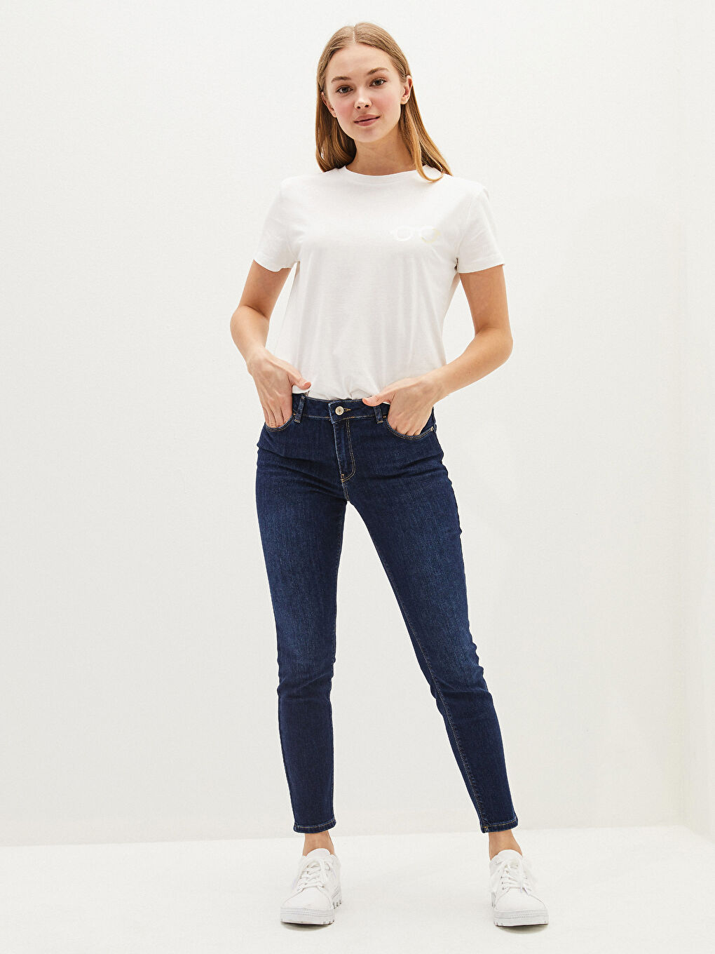 LCW Jeans Κανονική Μέση Ερμής Στενή Εφαρμογή για Γυναίκες Ροντέο Τζιν Παντελόνι -S1BS87Z8-309