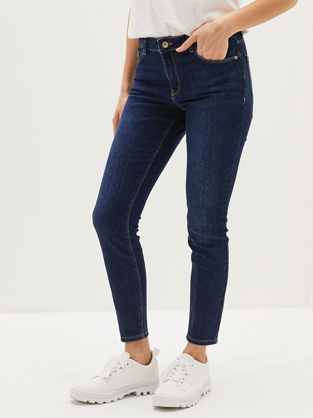 LCW Jeans Κανονική Μέση Ερμής Στενή Εφαρμογή για Γυναίκες Ροντέο Τζιν Παντελόνι -S1BS87Z8-309