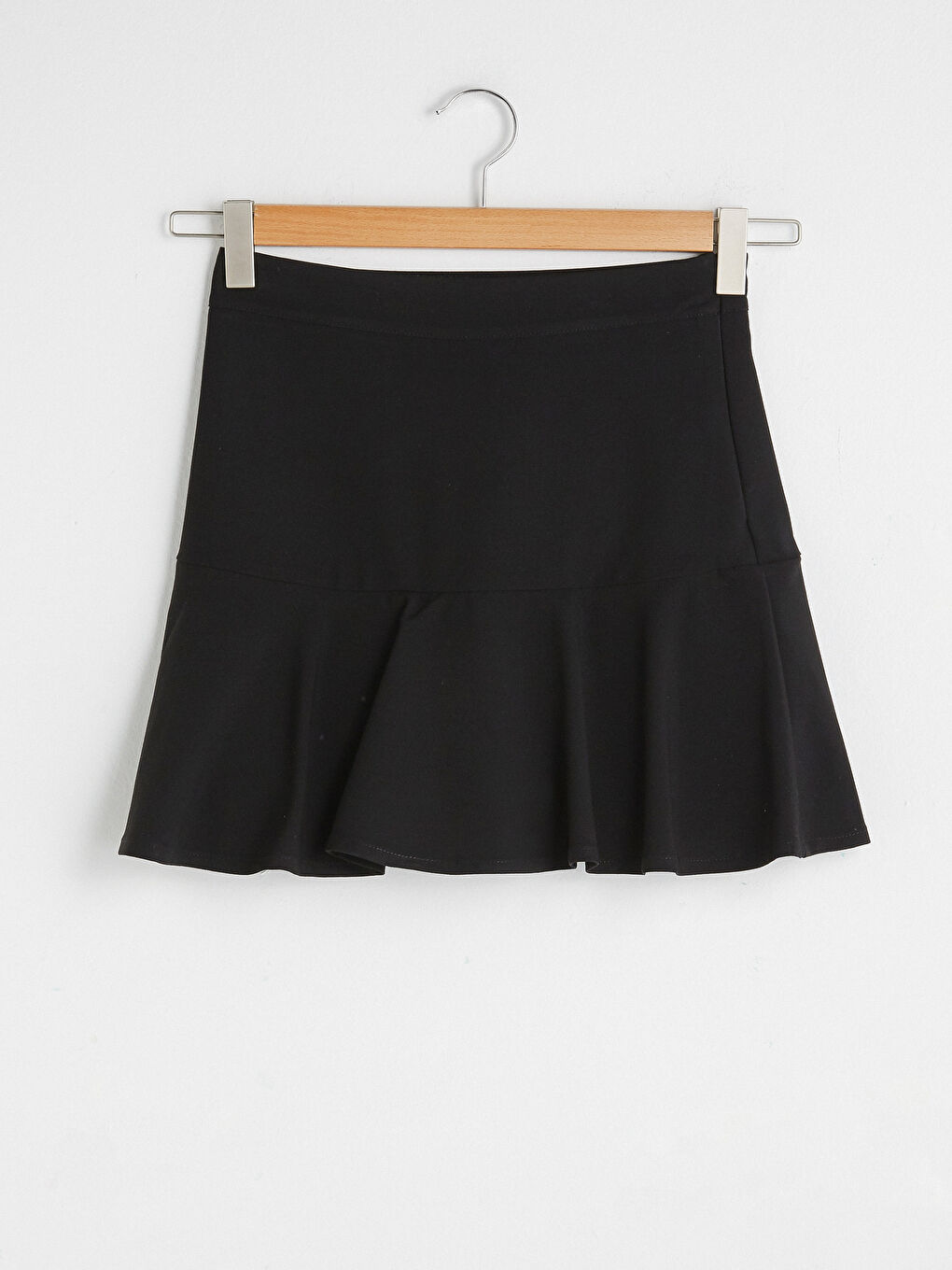 LCW Vision Zipper Closure Ruffle Detailed Maroon Women's Short Skirt -S1BT26Z8-CVL