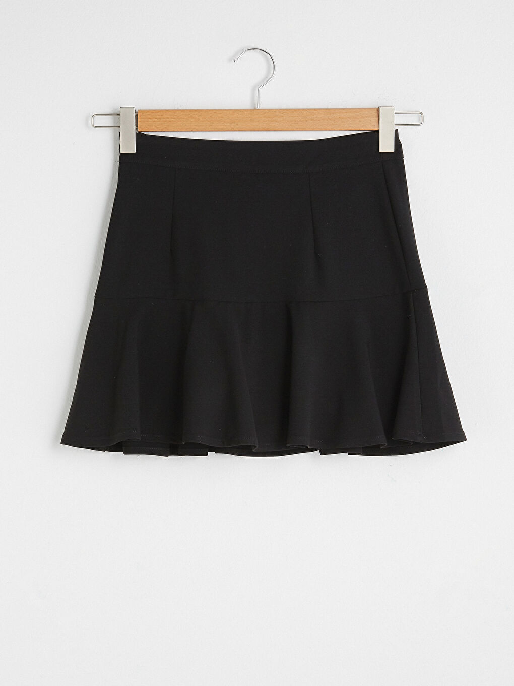 LCW Vision Zipper Closure Ruffle Detailed Maroon Women's Short Skirt -S1BT26Z8-CVL