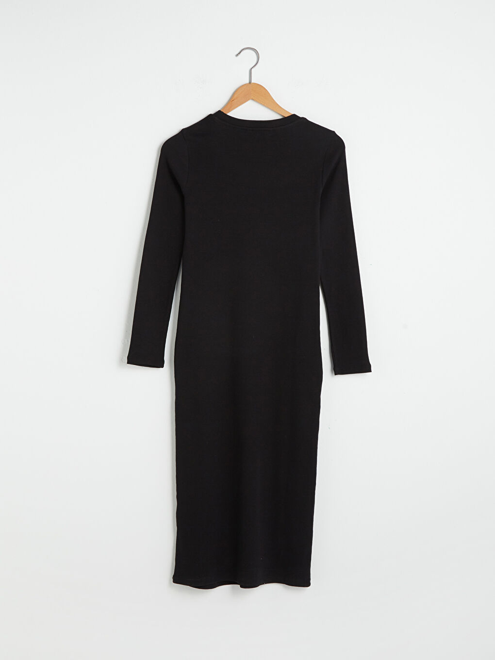 Robe Côtelée à Manches Longues Droite pour Femmes à Col Rond-5