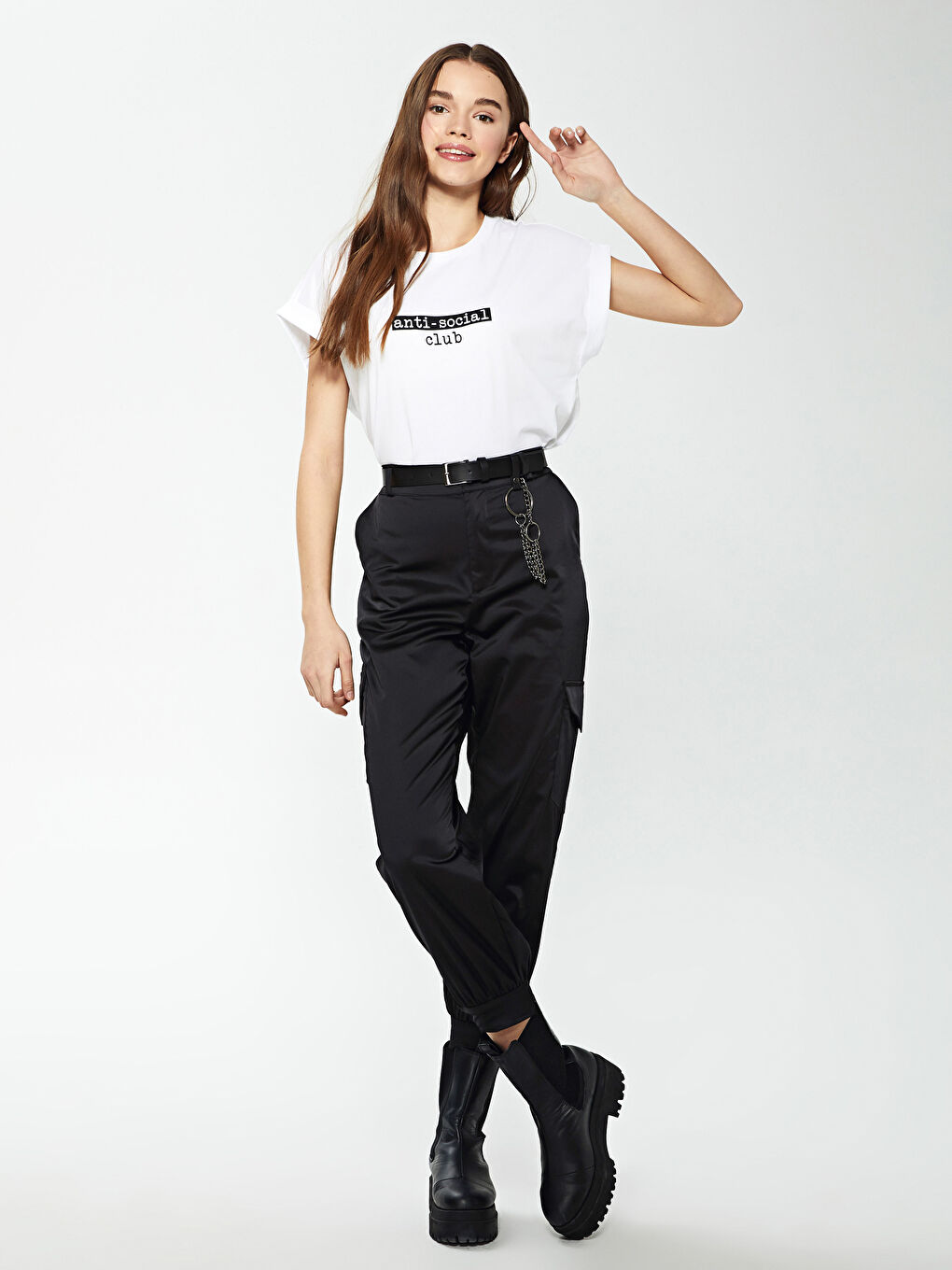 LCW Vision Women's Satin Jogger Trousers With Pocket Detail -S1BT48Z8-E0N