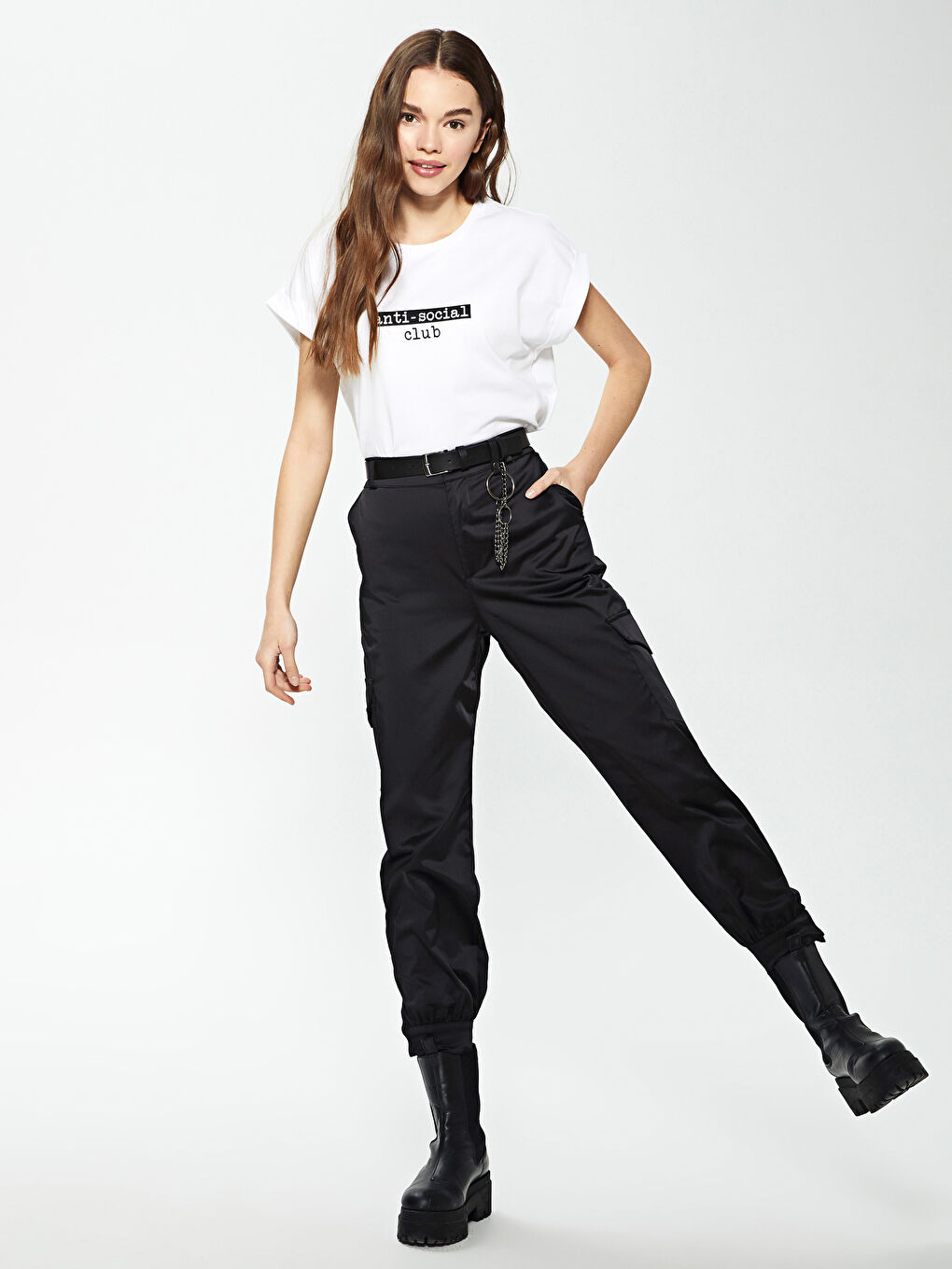 LCW Vision Women's Satin Jogger Trousers With Pocket Detail -S1BT48Z8-E0N