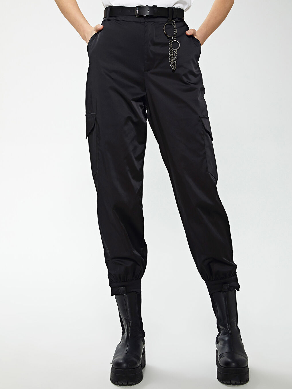 LCW Vision Women's Satin Jogger Trousers With Pocket Detail -S1BT48Z8-E0N