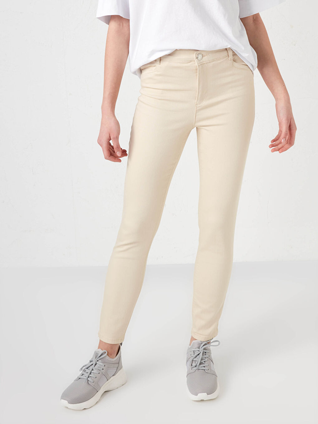 Slim Fit Slim Fit Gabardine Trousers-2