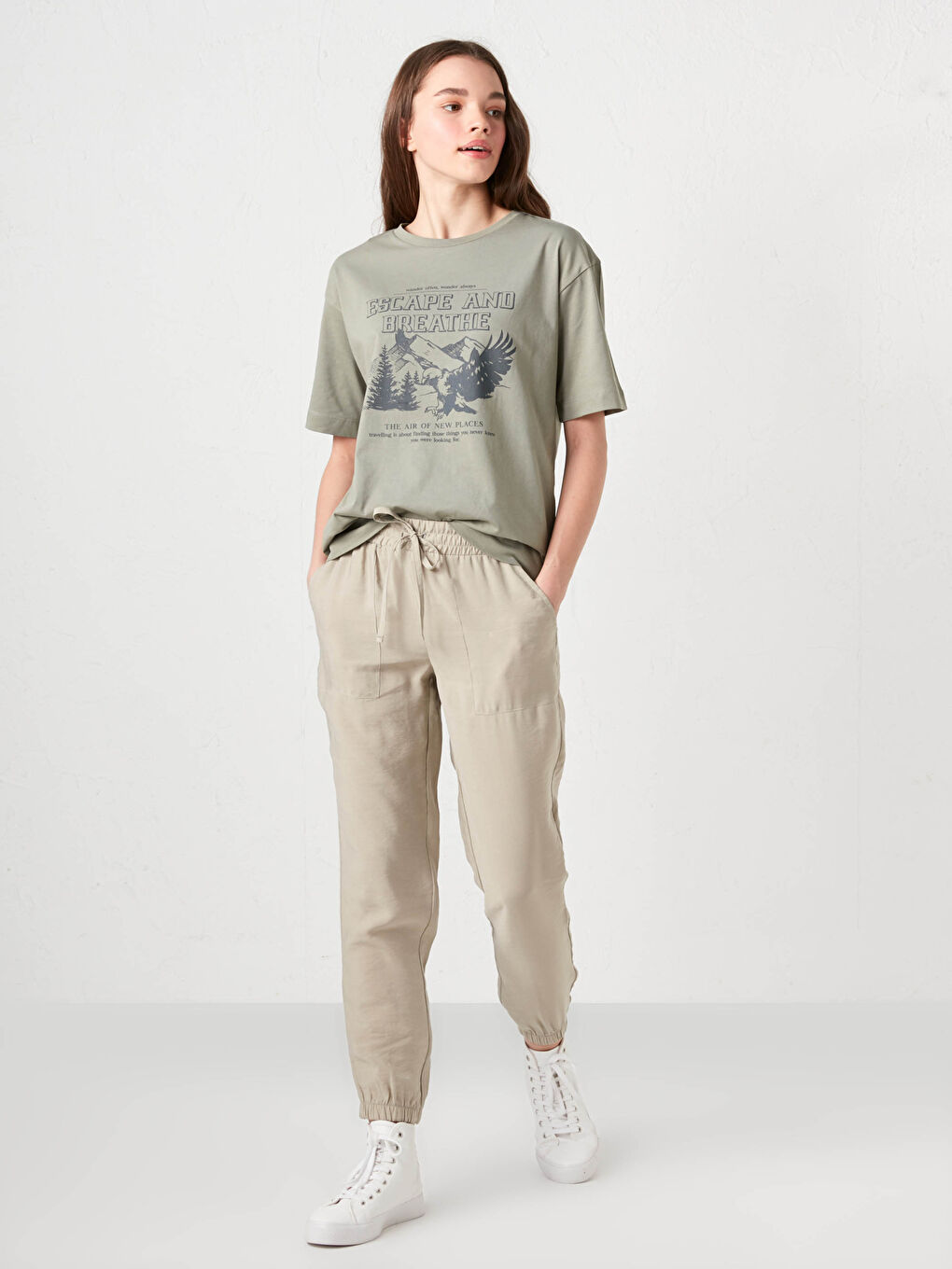 Women's Modal Jogger Trousers With Pocket and Elastic Waist