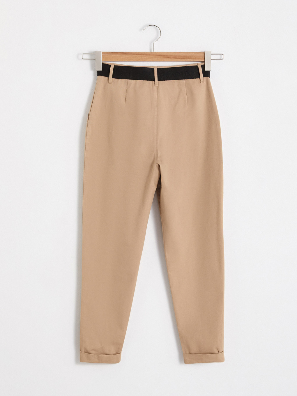 Belted Gabardine Carrot Trousers-6