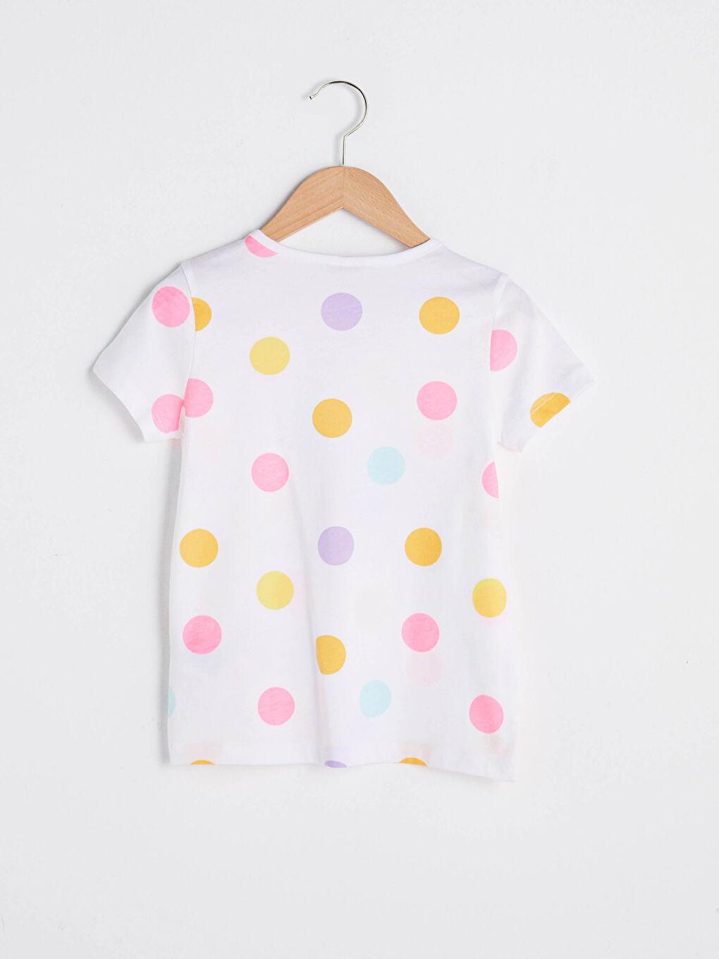 Футболка Для девочек с круглым вырезом, в горошек, с коротким рукавом-1