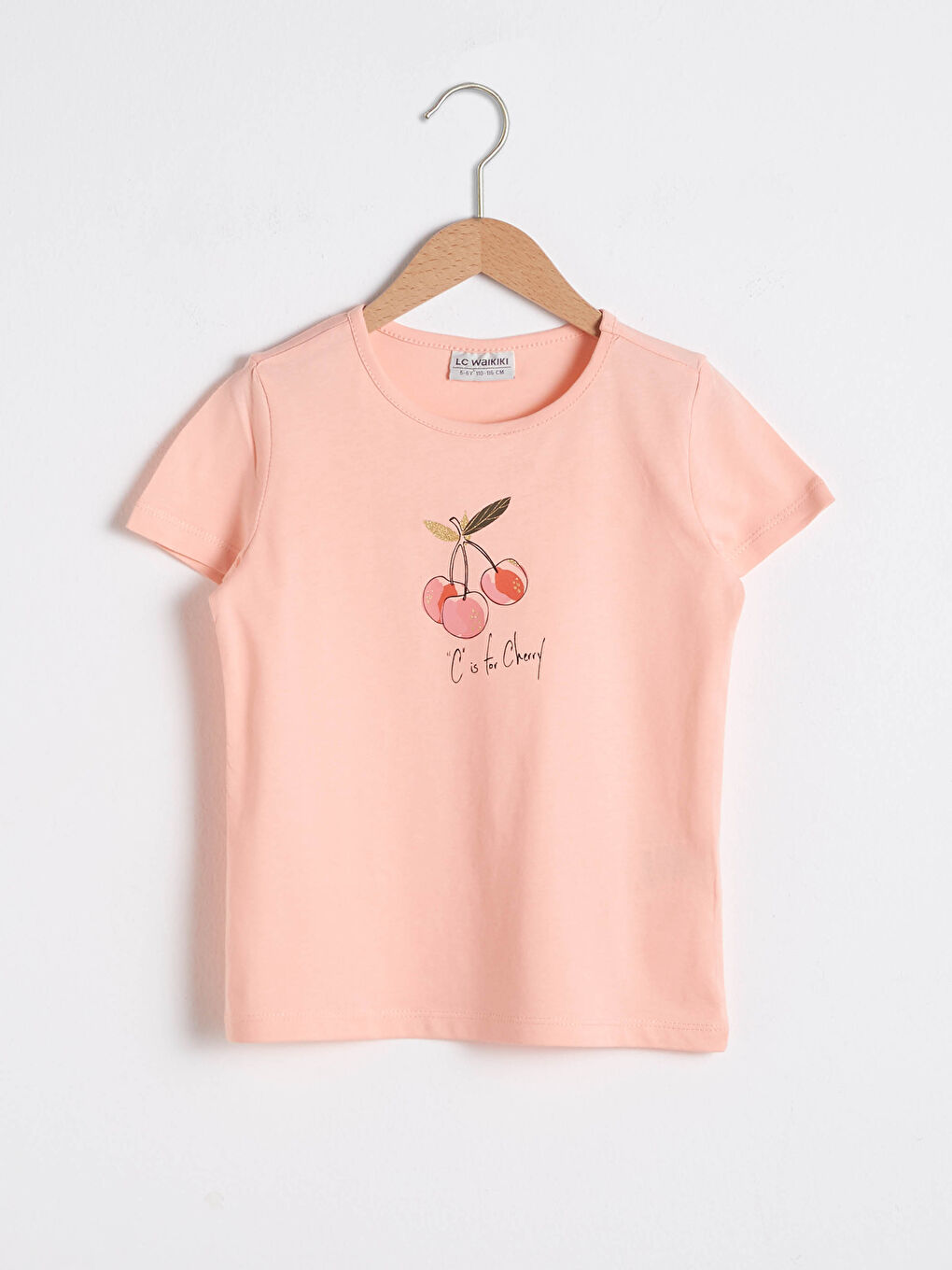 Crew Neck Printed Short Sleeve Girls' T-Shirt