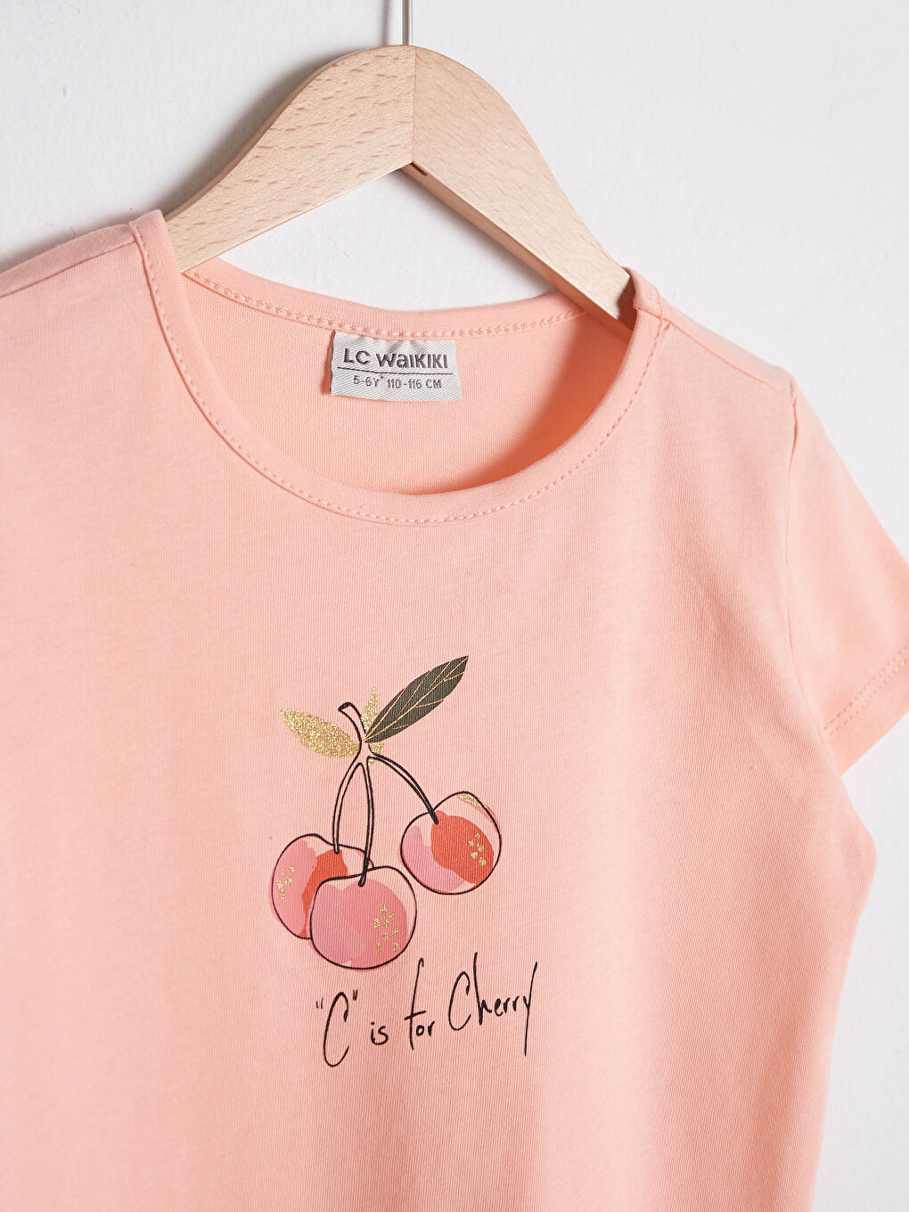 Crew Neck Printed Short Sleeve Girls' T-Shirt-2