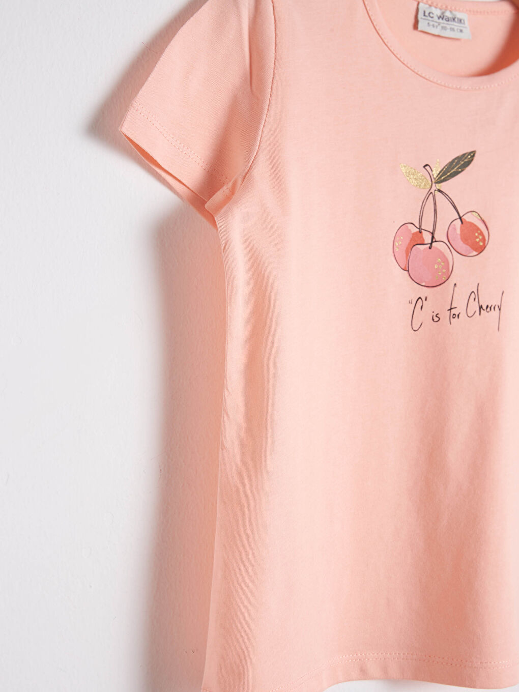 Crew Neck Printed Short Sleeve Girls' T-Shirt-3