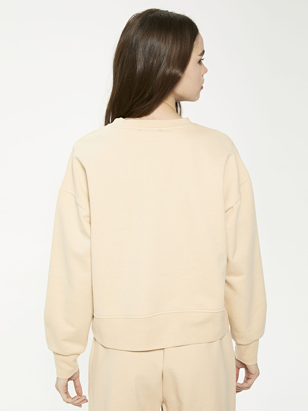 Sweat-shirt à manches longues imprimé avec slogan et col rond pour Femmes-4