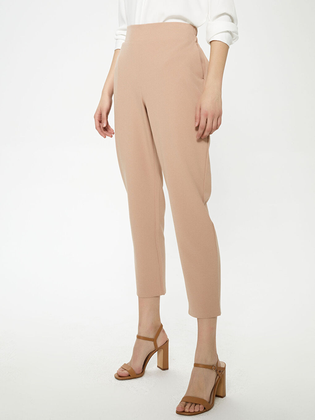 Elastic Waist Ankle Length Trousers-3