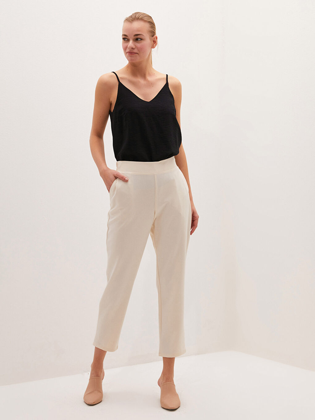 LC Waikiki Elastic Waist Ankle Length Trousers -S1BT87Z8-P47