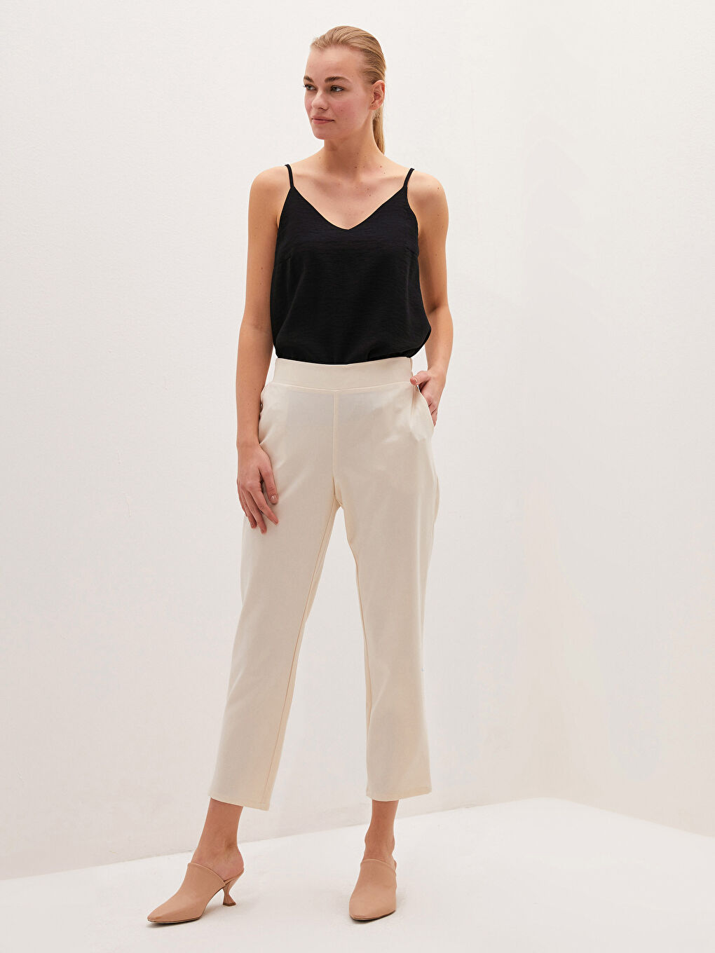 LC Waikiki Elastic Waist Ankle Length Trousers -S1BT87Z8-P47