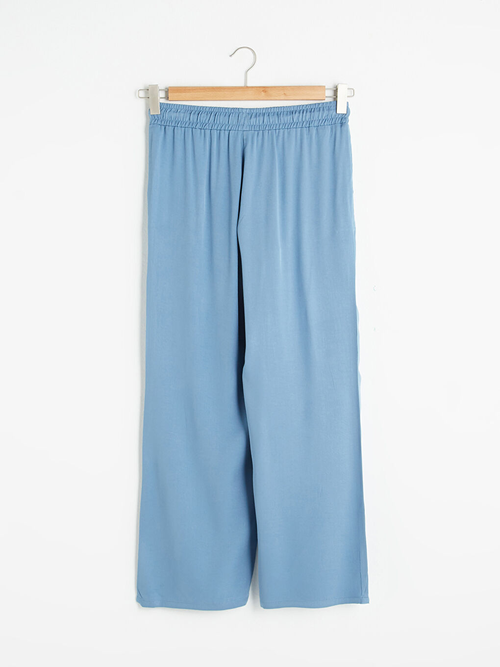 Elastic Waist Wide Leg Belmando Fabric Women's Trousers-5