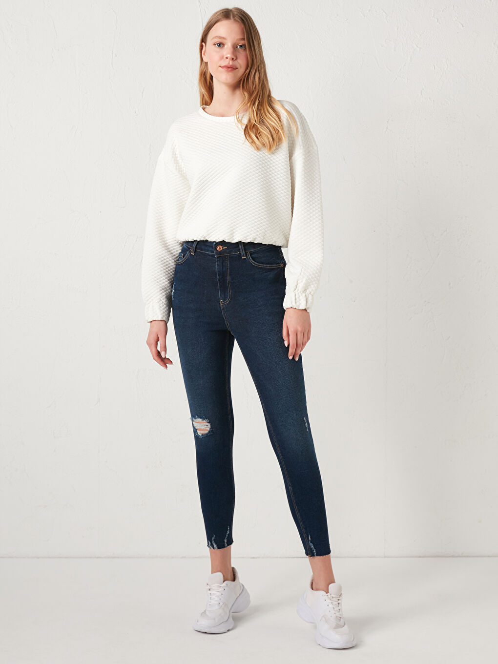 İndigo Yüksek Bel Jüpiter Süper Skinny Fit Kadın Jean Pantolon