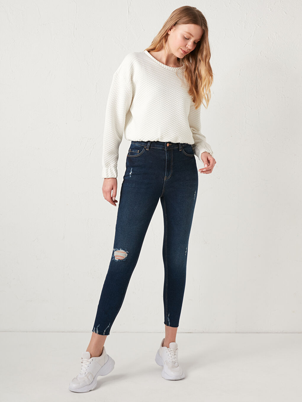 İndigo Yüksek Bel Jüpiter Süper Skinny Fit Kadın Jean Pantolon-2