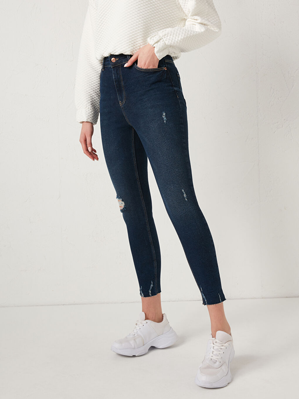 İndigo Yüksek Bel Jüpiter Süper Skinny Fit Kadın Jean Pantolon-3